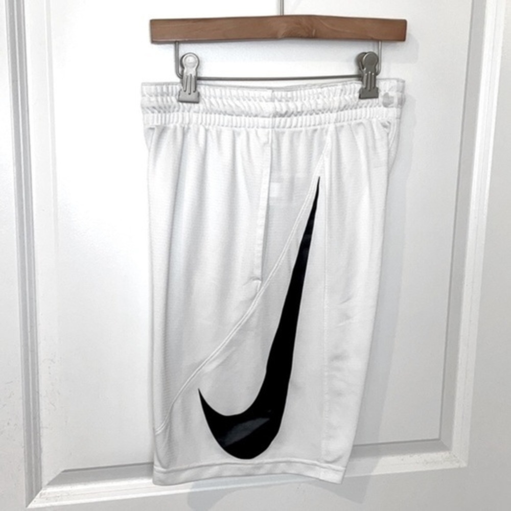 NIKE | Women’s White NIKE Athletic Shorts with Black Swoosh Logo Size Small - Picture 2 of 5